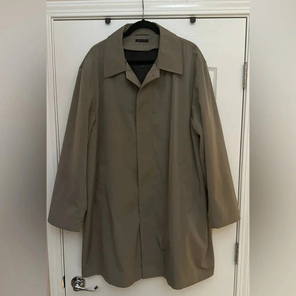 NWOT-Men’s ALFANI Tan Button Down Zippered Lining Coat. Size 44R. - Picture 1 of 9